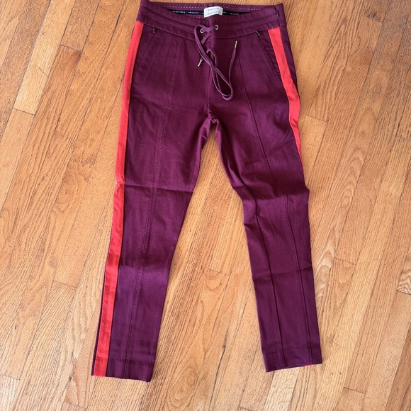 Anthropology Red w Orange Stripe Slim Pant - 4 - Picture 1 of 7